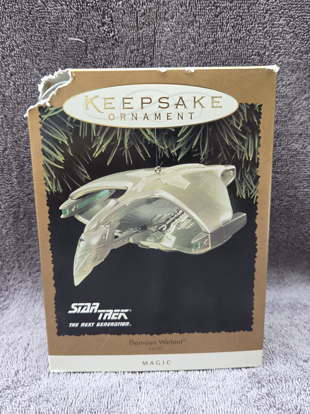 1995 Hallmark Star Trek TNG Romulan Warbird Magic Light Ornament